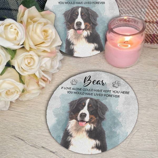 Personalized Watercolor Pet Memorial Garden Stone – Custom Photo Slate Tribute