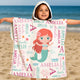 Cute And Beachy Custom Name - Personalized Kids Hooded Towel