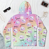 Personalized Cute Dumpling Fleece Hoodie - Custom All Over Print Sweatshirt for Kids & Adults