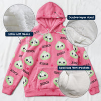 Personalized Cute Dumpling Fleece Hoodie - Custom All Over Print Sweatshirt for Kids & Adults