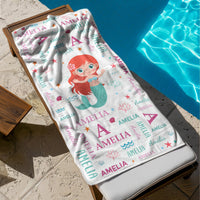 Cute And Beachy Custom Name - Personalized Beach Towel