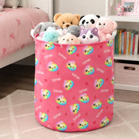 Personalized Cute Dumpling Toy Storage Basket, Custom Name Kids Laundry Hamper