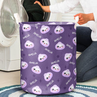 Personalized Cute Dumpling Toy Storage Basket, Custom Name Kids Laundry Hamper