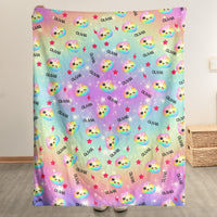 Personalized Cute Dumpling Fleece Blanket - Custom Name Cozy Sherpa Throw