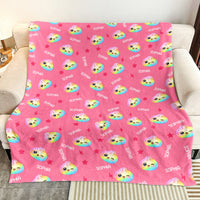 Personalized Cute Dumpling Fleece Blanket - Custom Name Cozy Sherpa Throw