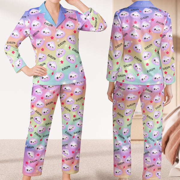Custom Cute Dumpling Pajama Set, Personalized Family Sleepwear