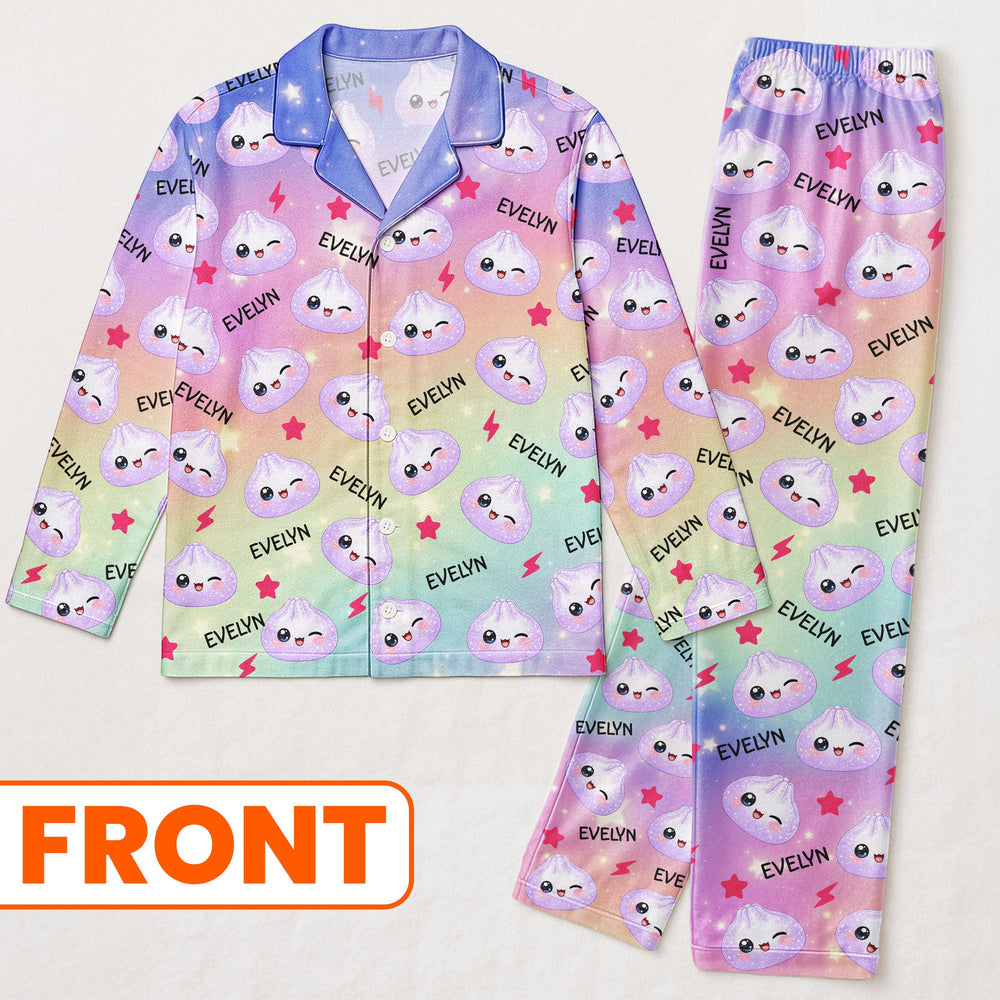Custom Cute Dumpling Pajama Set, Personalized Family Sleepwear