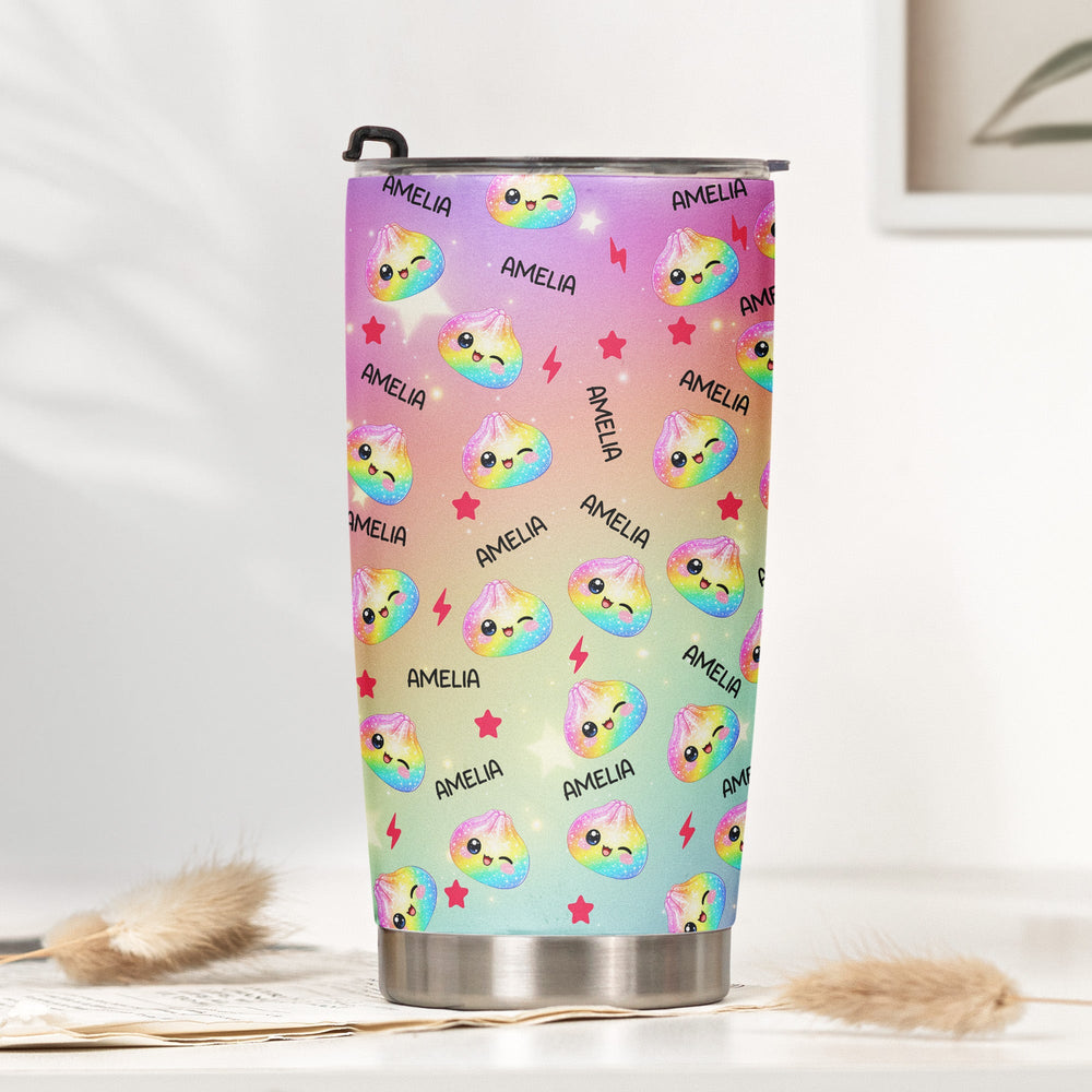 Personalized Cute Dumpling Stainless Steel Tumbler - Custom Insulated Travel Cup