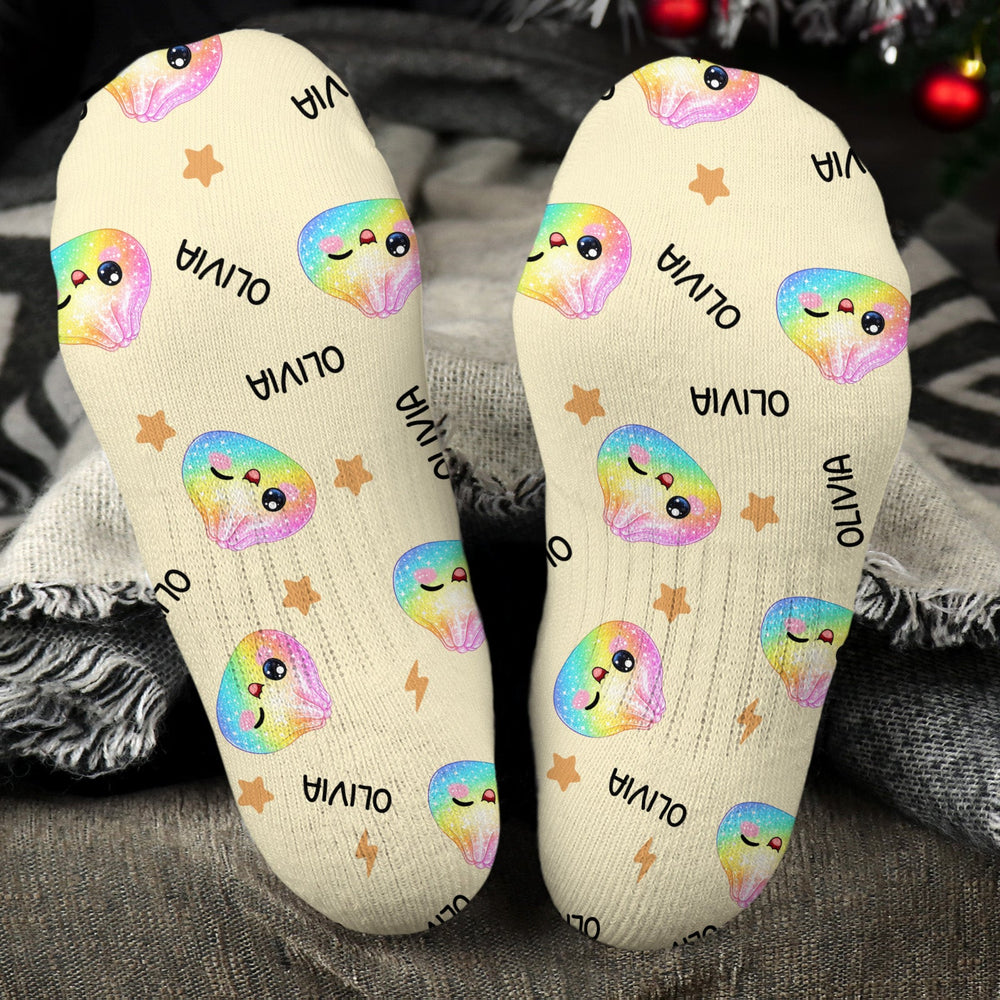 Personalized Cute Dumpling Socks - Custom Name Crew Socks for Kids & Adults