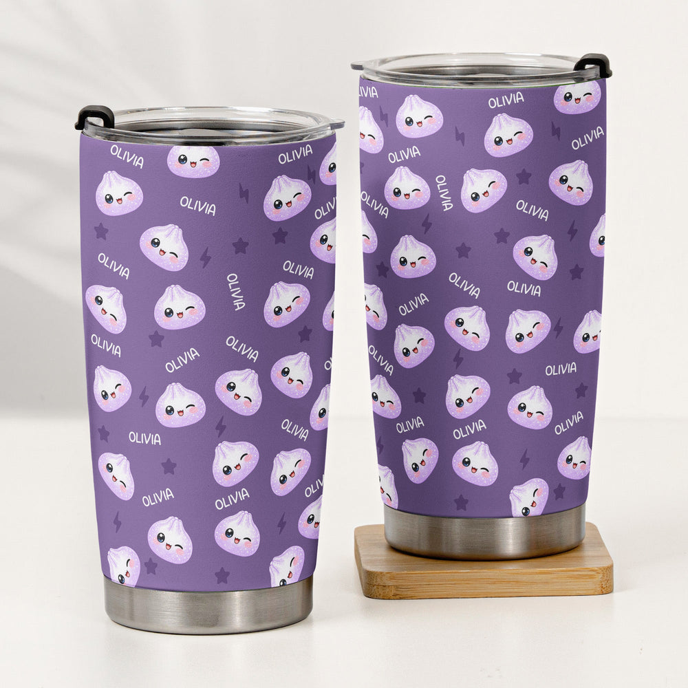 Personalized Cute Dumpling Stainless Steel Tumbler - Custom Insulated Travel Cup
