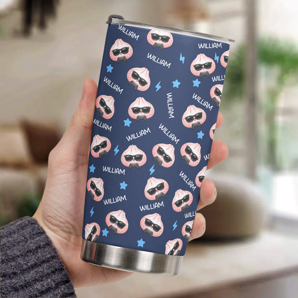 Personalized Cute Dumpling Stainless Steel Tumbler - Custom Insulated Travel Cup