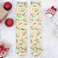 Personalized Cute Dumpling Socks - Custom Name Crew Socks for Kids & Adults