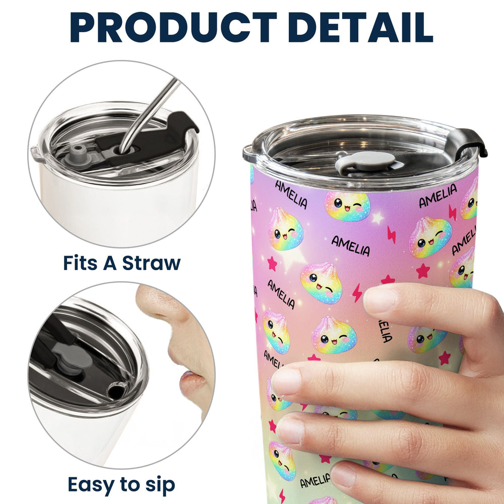 Personalized Cute Dumpling Stainless Steel Tumbler - Custom Insulated Travel Cup