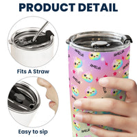 Personalized Cute Dumpling Stainless Steel Tumbler - Custom Insulated Travel Cup