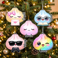 Personalized Dumpling Family Christmas Ornament, Custom Name Cute Holiday Keepsake