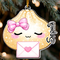 Personalized Dumpling Family Christmas Ornament, Custom Name Cute Holiday Keepsake