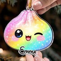 Personalized Dumpling Family Christmas Ornament, Custom Name Cute Holiday Keepsake