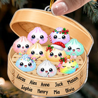 Personalized Cute Dumplings Family Ornament - Custom Acrylic Christmas Keepsake