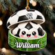 Personalized Sports Dumpling Acrylic Christmas Ornament, Custom Name Cute Team Lover Gift