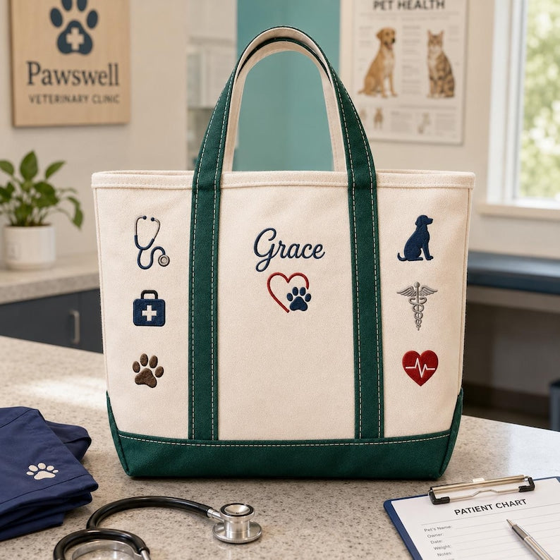 Veterinary Appreciation Embroidary Tote Bag LD02