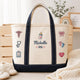 Custom Name NICU Nurse Embroidary Tote Bag LD03