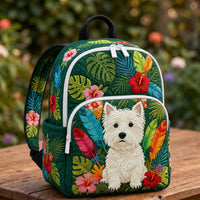 Westie Tropical Quilted Backpack LD03