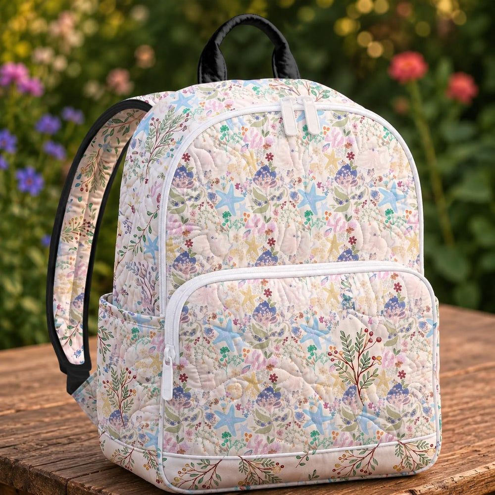 Pastel Ocean Starfish Quilted Backpack LD10