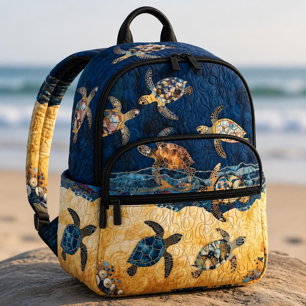 Westie Tropical Quilted Backpack With Three Zippers LD14