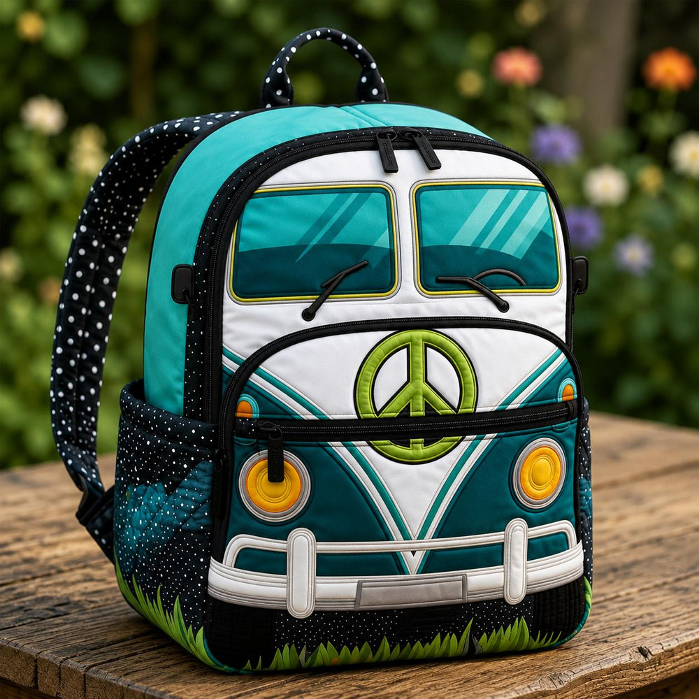 Robin Bird & Botanical Quilted Backpack With Three Zippers LD20