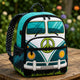 Robin Bird & Botanical Quilted Backpack With Three Zippers LD20