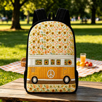 Hippie Van Sunflower Quilted Backpack With Black Strap DQ01
