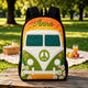 Hippie Van Personalized Quilted Backpack With Black Strap LD07