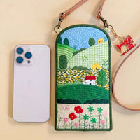 Country Cottage Quilted Slim Phone Crossbody Bag LD01
