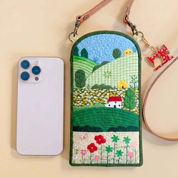 Country Cottage Quilted Slim Phone Crossbody Bag LD01