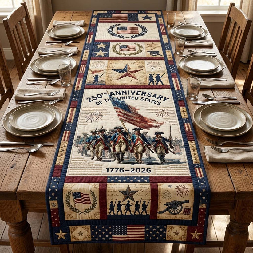Freedom March Quilted Table Runner LD01
