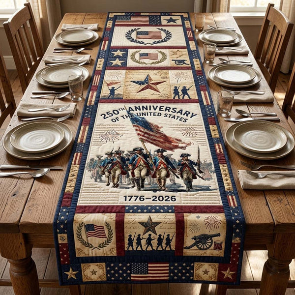 Freedom March Quilted Table Runner LD01