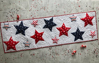 American Flag Stars Quilted Table Runner LD07