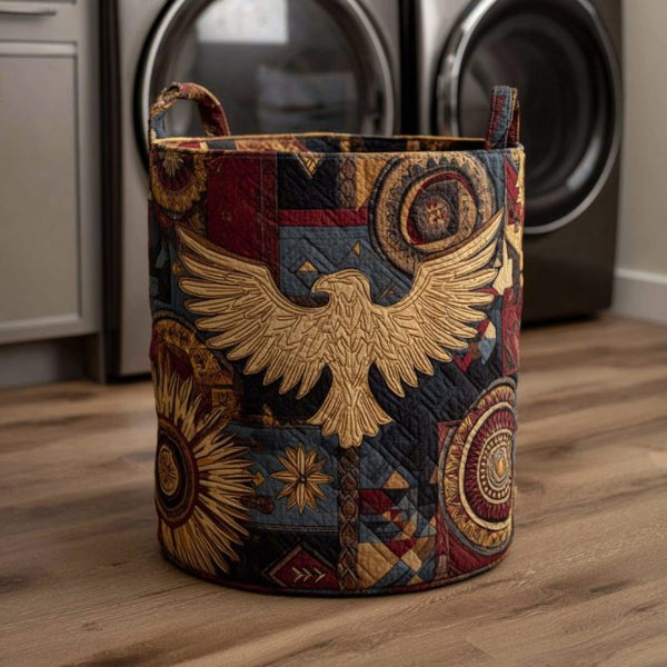 Abstract Tribal Eagle Quilted Laundry Basket LD04