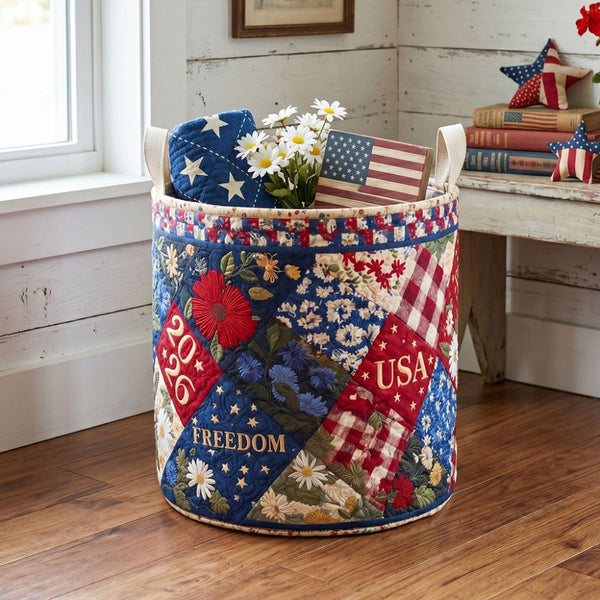 Antique America Quilted Laundry Basket LD07