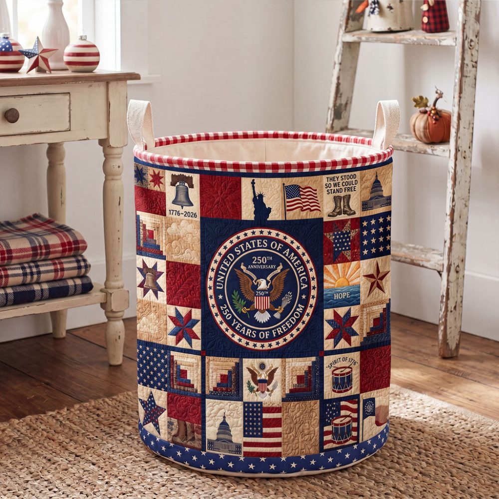 Bygone Bravery Quilted Laundry Basket LD08