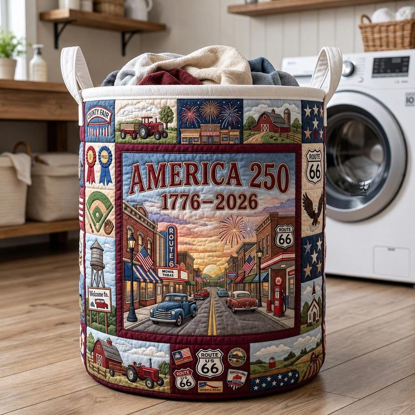 America 250 Quilted Laundry Basket LD13