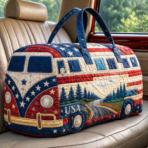 Patriotic Road America 250 Years Quilted Duffle Bag LD02