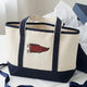 Personalized Embroidered College Pennant Embroidary Tote Bag QH02