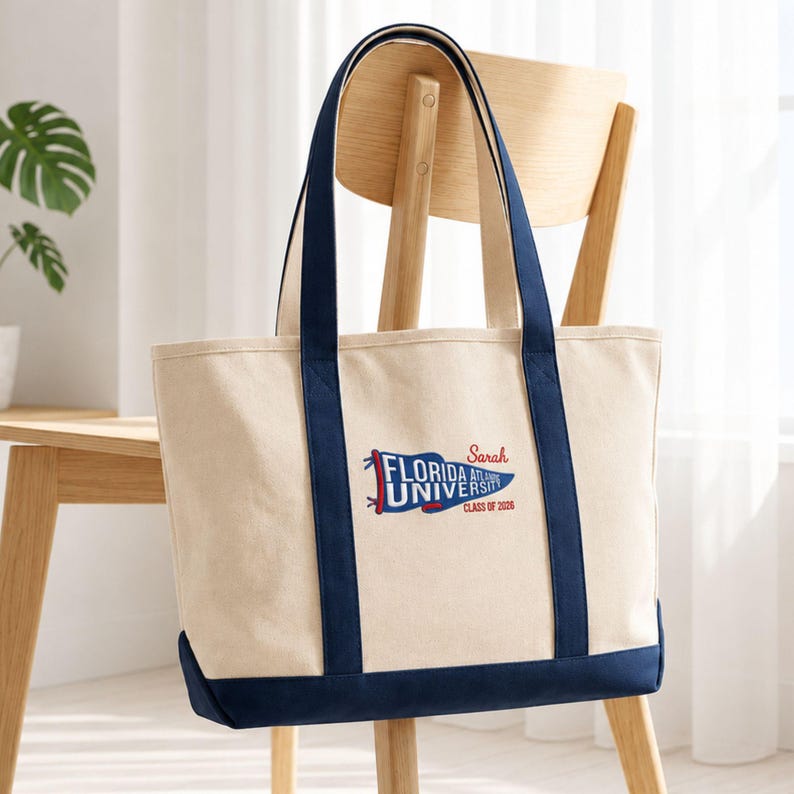 Back to School Gift for Students Embroidary Tote Bag QH03