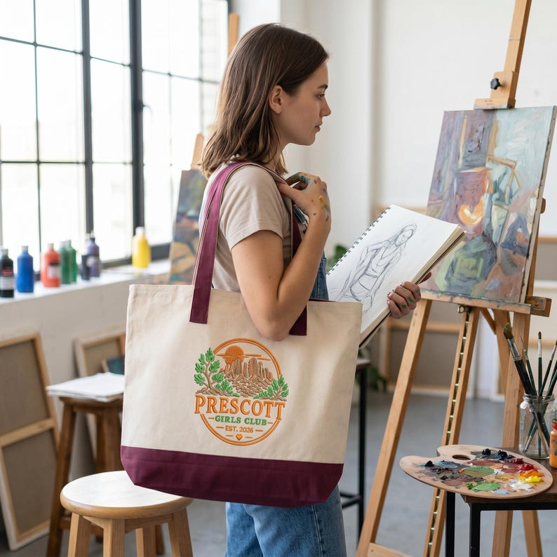 Embroidered LOGO Embroidary Tote Bag QH05