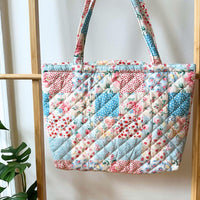 Shabby Chic Handmade Market Bag, Gift for Her Quilted Tote Bag QH02