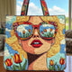 Retro Fashion Girl Quilted Tote Bag QH12