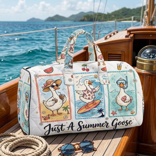 Just A Summer Goose Quilted Duffle Bag QH03