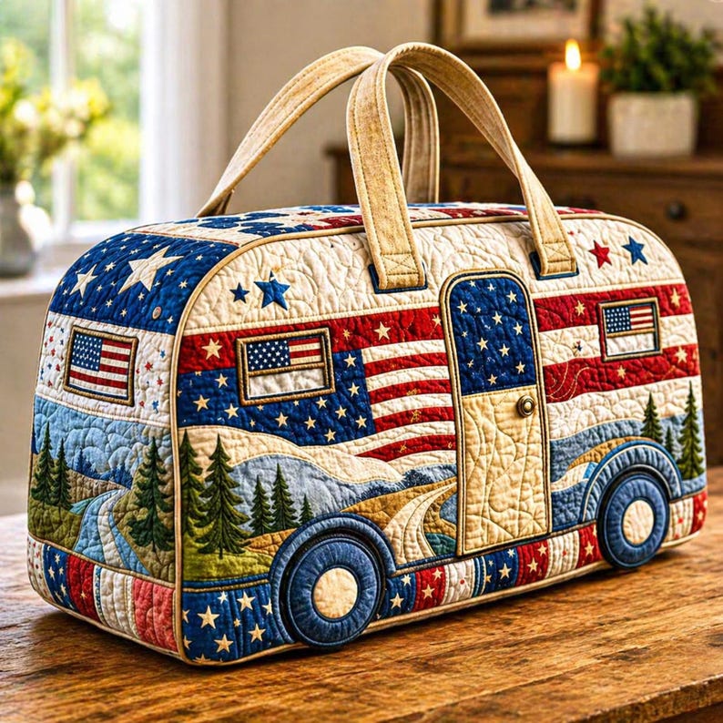 Camping Life America 250 Years Quilted Duffle Bag QH04