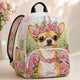 Custom Name Chihuahua Floral Quilted Backpack TG05